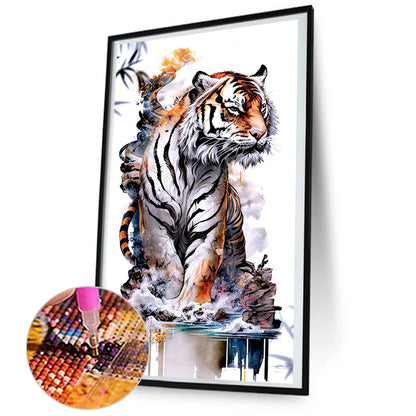 Tiger - Full Round Drill Diamond Painting 45*80CM