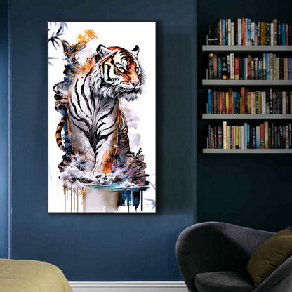 Tiger - Full Round Drill Diamond Painting 45*80CM