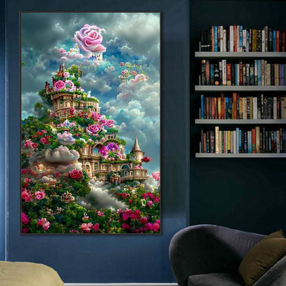 Dream Flower Castle - Full Round Drill Diamond Painting 50*80CM