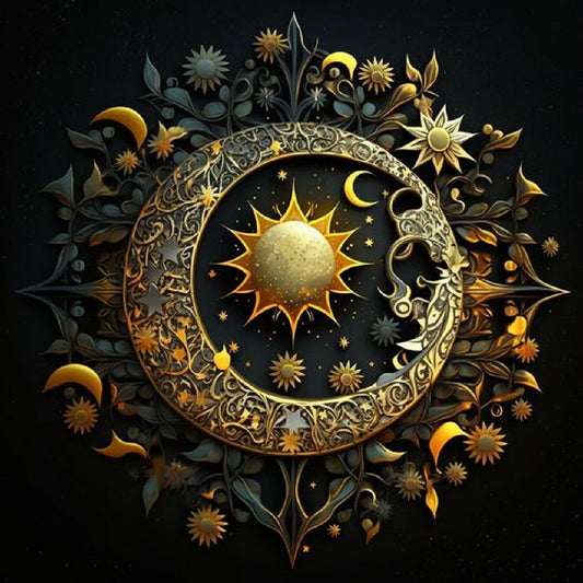 Sun Moon Star Chart - Full Round Drill Diamond Painting 30*30CM