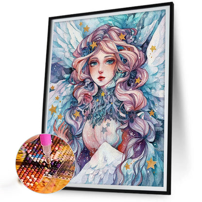 Long Curly Hair Girl - Full Round Drill Diamond Painting 50*60CM