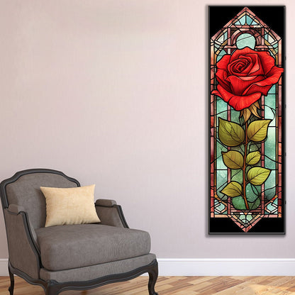 Rose Glass Painting - Full Round Drill Diamond Painting 30*90CM