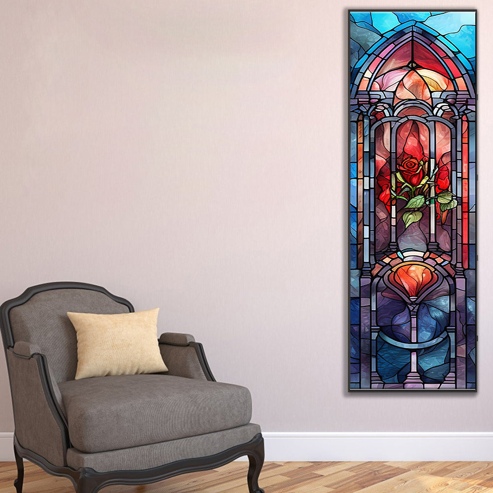 Rose Glass Painting - Full Round Drill Diamond Painting 30*90CM