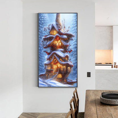 Snow House - Full Round Drill Diamond Painting 40*70CM
