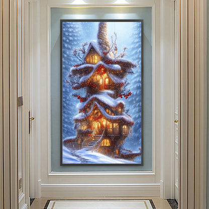 Snow House - Full Round Drill Diamond Painting 40*70CM