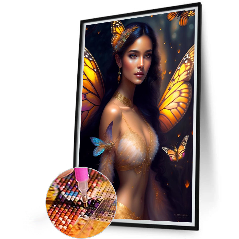 Butterfly Fairy - Full Round Drill Diamond Painting 40*60CM