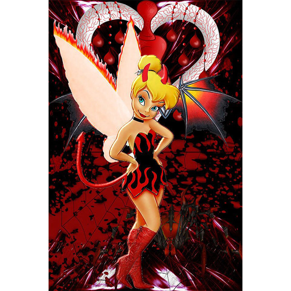Gothic Red Tinkerbell - Full Round Drill Diamond Painting 40*60CM