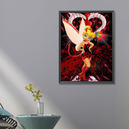 Gothic Red Tinkerbell - Full Round Drill Diamond Painting 40*60CM