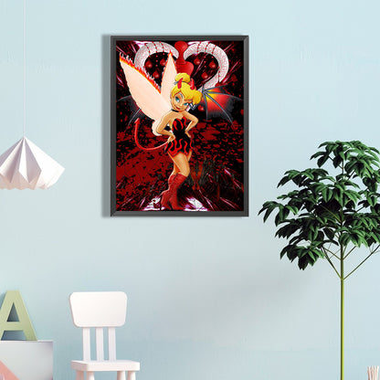 Gothic Red Tinkerbell - Full Round Drill Diamond Painting 40*60CM
