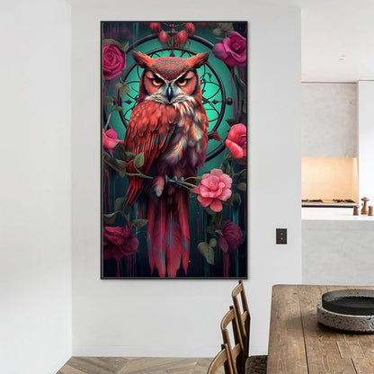 Flowers And Owls - Full Round Drill Diamond Painting 45*80CM