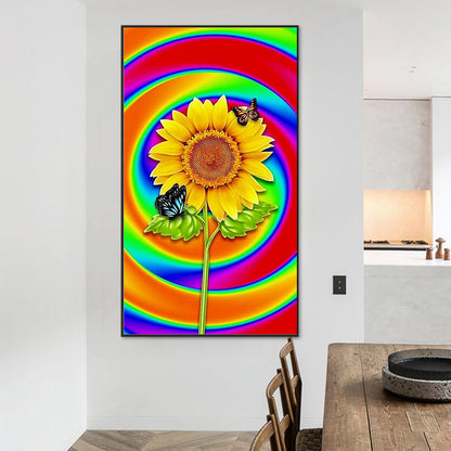 Abstract Rainbow Flower - Full Round Drill Diamond Painting 45*80CM