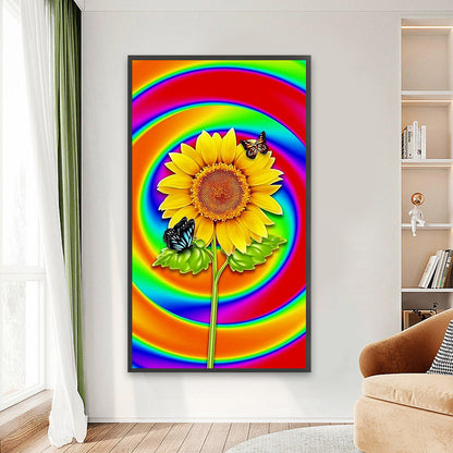 Abstract Rainbow Flower - Full Round Drill Diamond Painting 45*80CM