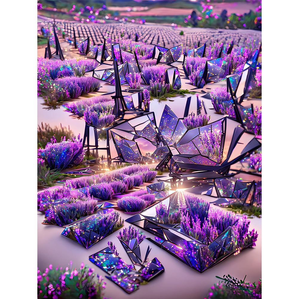 Glass Mirror Flower - Full Round Drill Diamond Painting 40*50CM