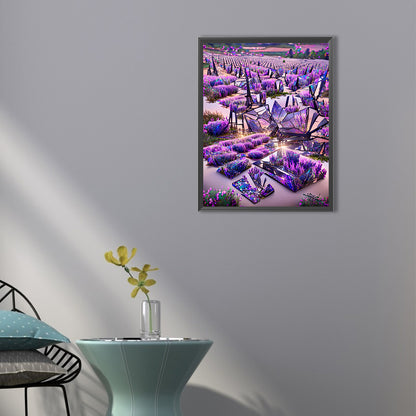 Glass Mirror Flower - Full Round Drill Diamond Painting 40*50CM