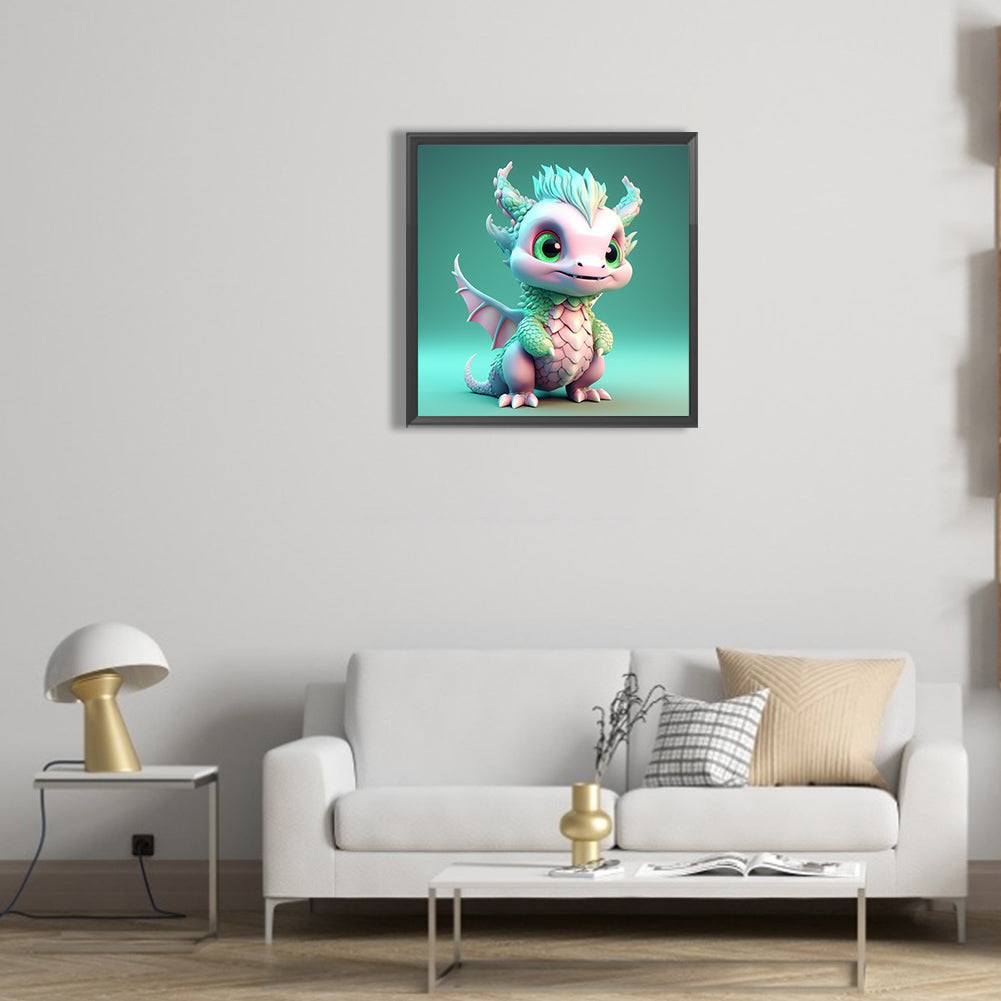 Little Green Dragon - Full Round Drill Diamond Painting 30*30CM