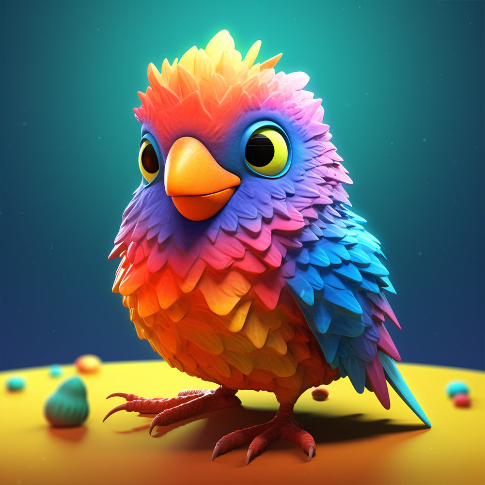 Colorful Parrot - Full Round Drill Diamond Painting 30*30CM