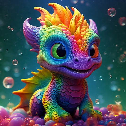 Little Dragon - Full Round Drill Diamond Painting 30*30CM