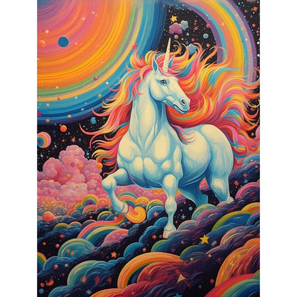 Colorful Unicorn - Full Round Drill Diamond Painting 30*40CM