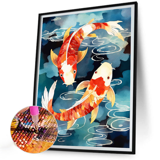 Koi Fish - Full Round Drill Diamond Painting 30*40CM