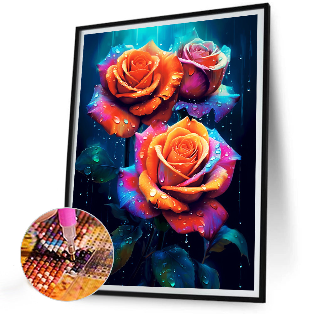 Colorful Flowers - Full Round Drill Diamond Painting 30*40CM