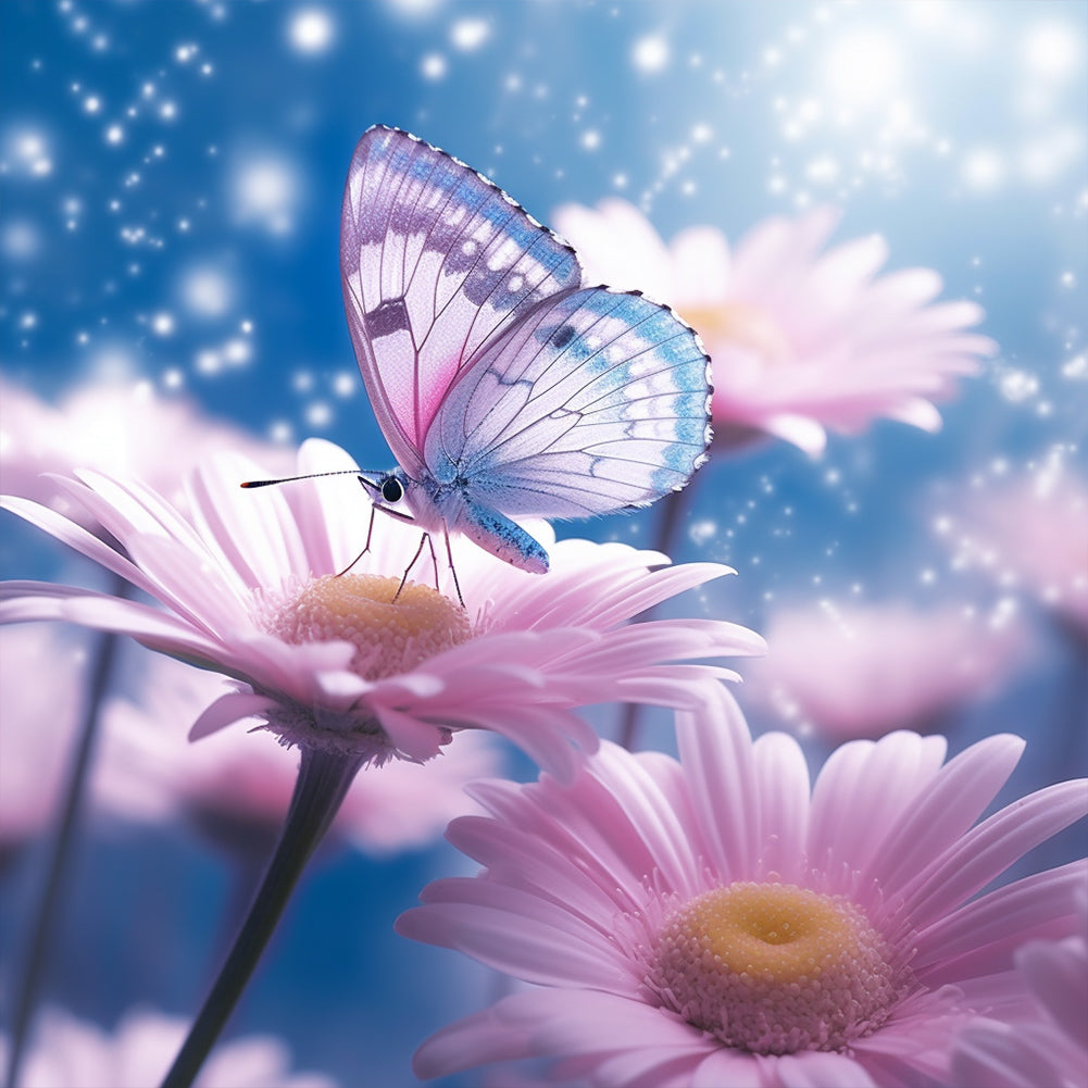 Flowers And Butterflies - Full Round Drill Diamond Painting 30*30CM