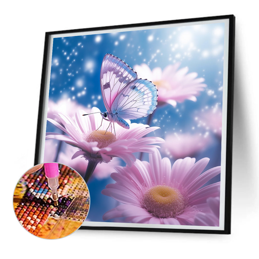 Flowers And Butterflies - Full Round Drill Diamond Painting 30*30CM