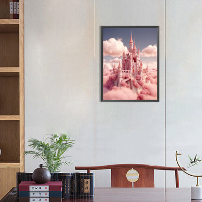 Pink Castle - Full Round Drill Diamond Painting 30*40CM