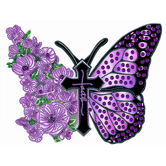Beautiful Pansies - Special Shaped Drill Diamond Painting 40*30CM