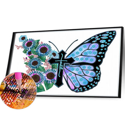 Beautiful Pansies - Special Shaped Drill Diamond Painting 40*30CM