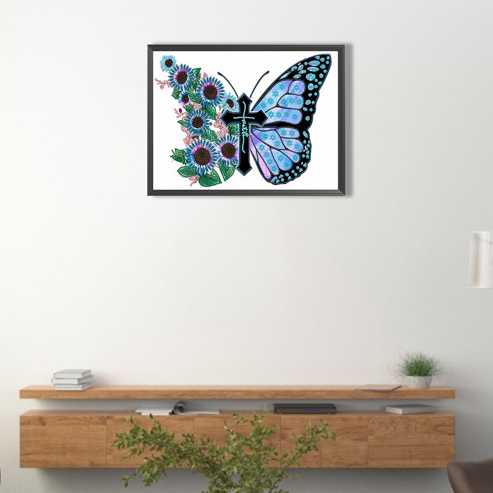 Beautiful Pansies - Special Shaped Drill Diamond Painting 40*30CM