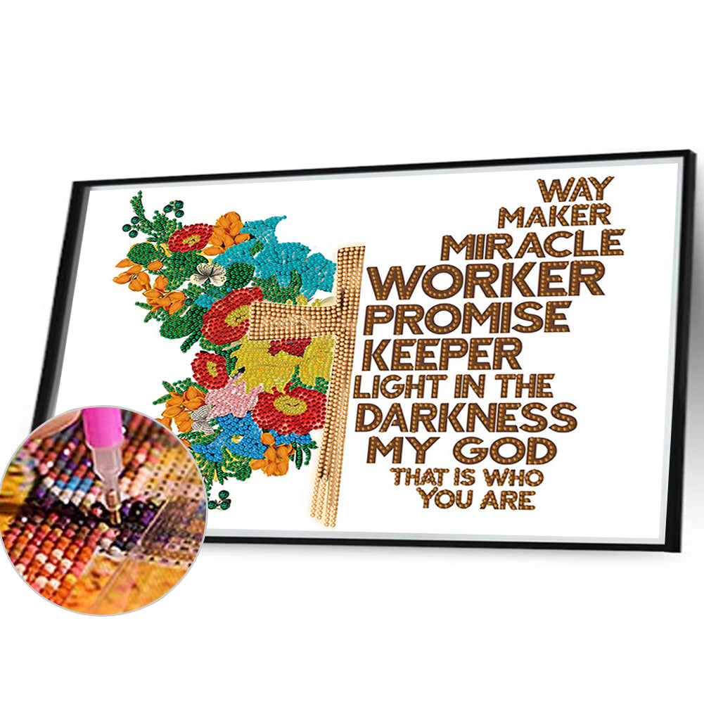 Butterfly Text - Special Shaped Drill Diamond Painting 40*30CM