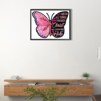 Butterfly Text - Special Shaped Drill Diamond Painting 40*30CM