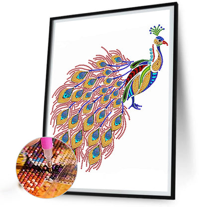 Simple Drawing Of Peacock - Special Shaped Drill Diamond Painting 30*40CM