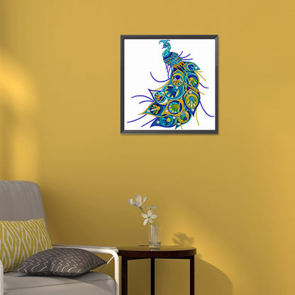 Simple Drawing Of Peacock - Special Shaped Drill Diamond Painting 30*30CM