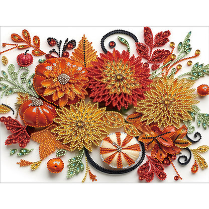 Autumn Pumpkin Paper Painting - Special Shaped Drill Diamond Painting 40*30CM