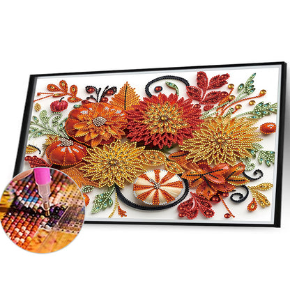 Autumn Pumpkin Paper Painting - Special Shaped Drill Diamond Painting 40*30CM