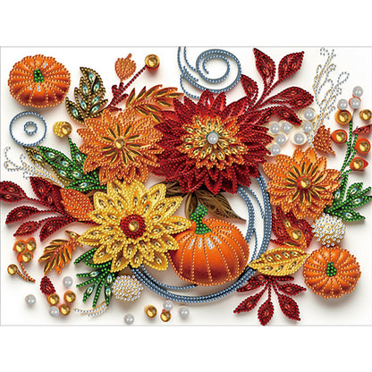 Autumn Pumpkin Paper Painting - Special Shaped Drill Diamond Painting 40*30CM