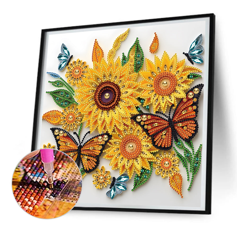 Butterfly On Sunflower Diamond Painting – Best Diamond Paintings