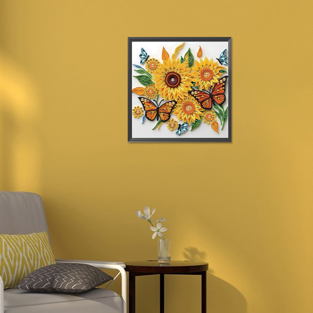 Sunflower Butterfly Paper Painting - Special Shaped Drill Diamond Pain –  ColorfulDiy