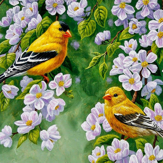 Branch Bird - Full Round Drill Diamond Painting 40*40CM