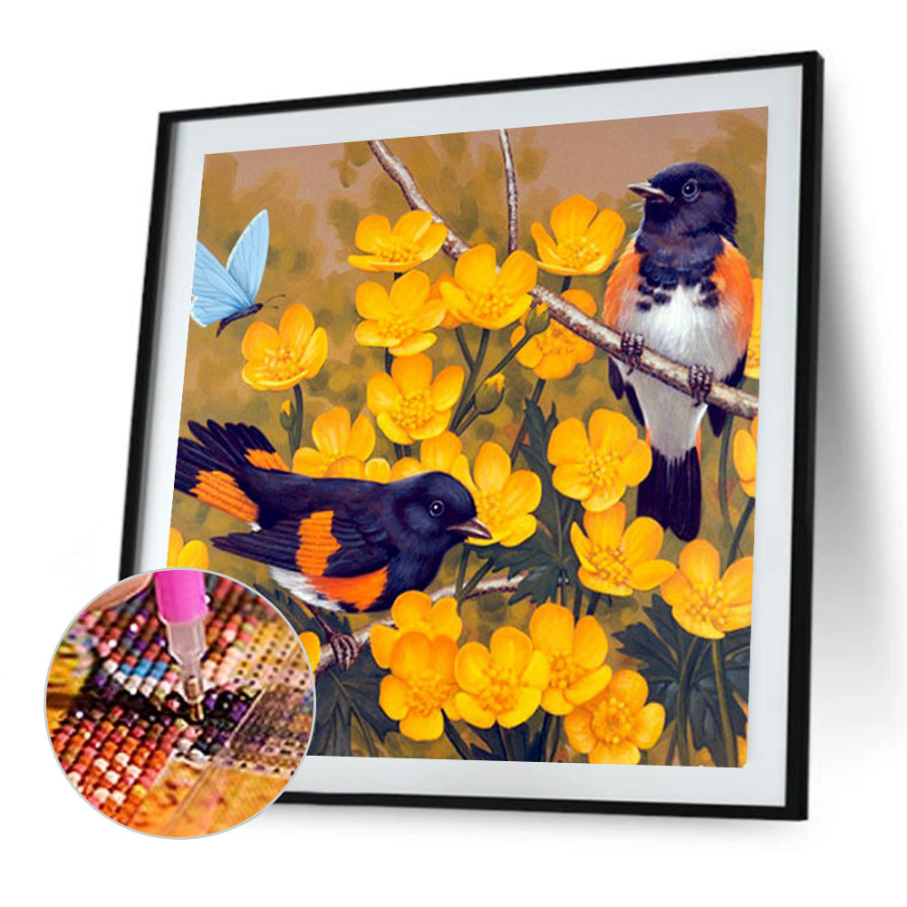 Branch Bird - Full Round Drill Diamond Painting 40*40CM