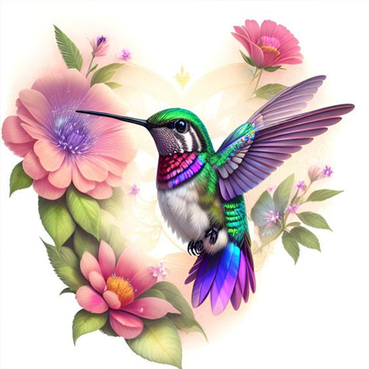 Wreath Hummingbird - Full Round Drill Diamond Painting 30*30CM