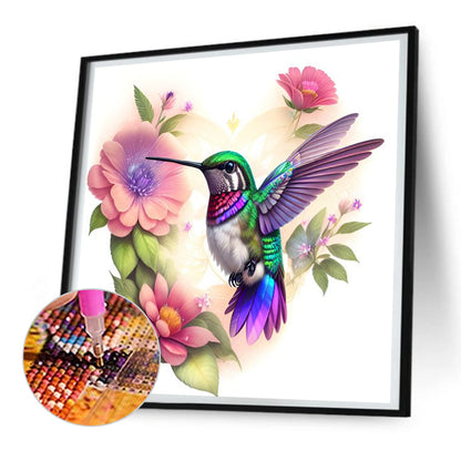 Wreath Hummingbird - Full Round Drill Diamond Painting 30*30CM