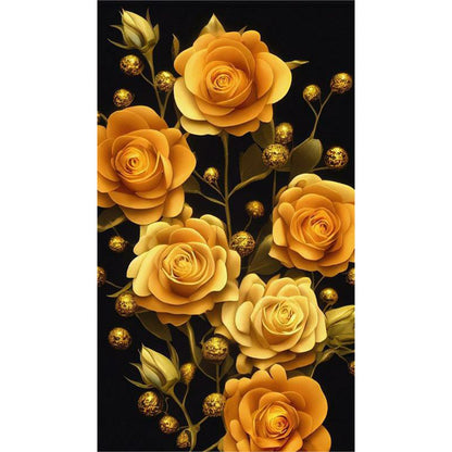 Yellow Rose - Full Round Drill Diamond Painting 40*70CM