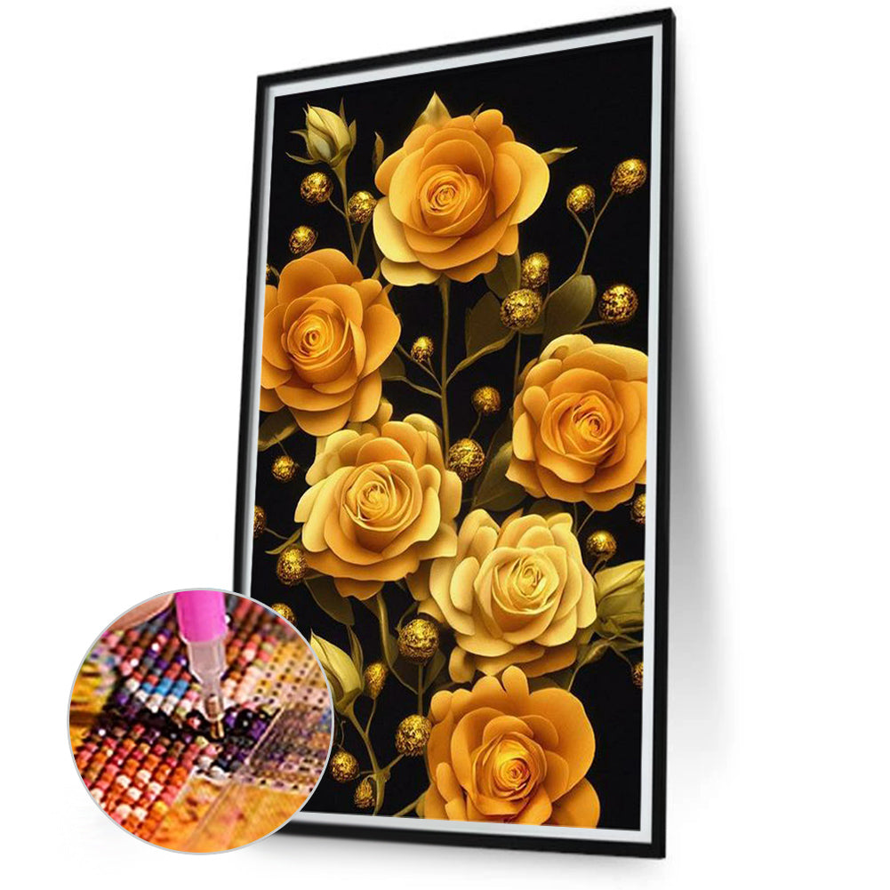 Yellow Rose - Full Round Drill Diamond Painting 40*70CM