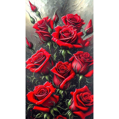 Red Rose - Full Round Drill Diamond Painting 40*70CM