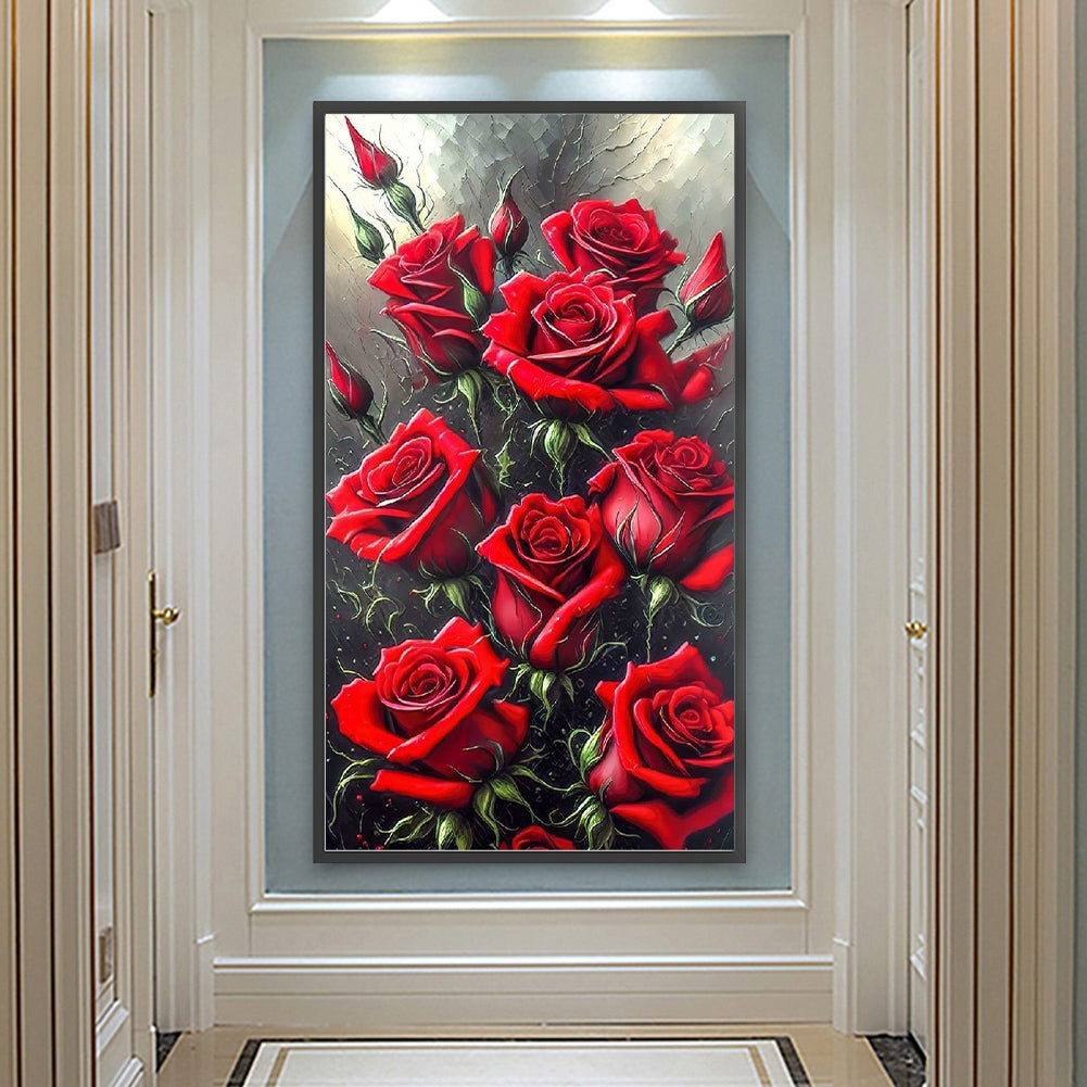 Red Rose - Full Round Drill Diamond Painting 40*70CM