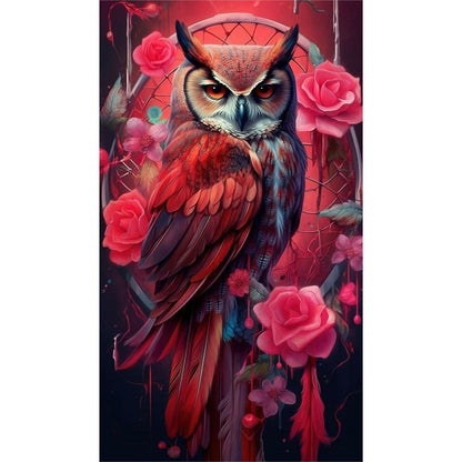 Red Owl - Full Round Drill Diamond Painting 40*70CM