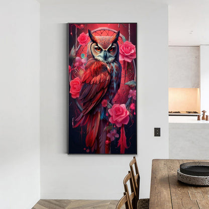 Red Owl - Full Round Drill Diamond Painting 40*70CM