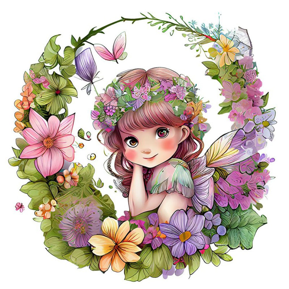 Flower Fairy - Full Round Drill Diamond Painting 30*30CM